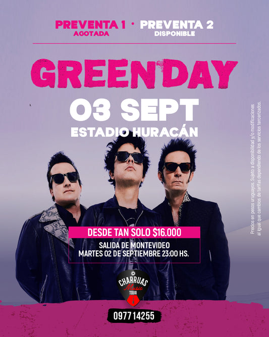 GREEN DAY en BUENOS AIRES - MIÉRCOLES 03 DE SETIEMBRE - ESTADIO HURACÁN